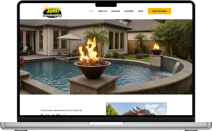 Web Design for a Landscaping Company, Houston, TX